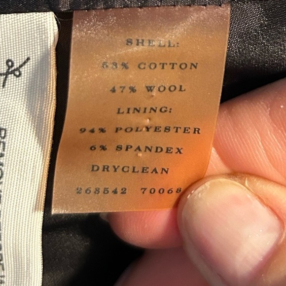 Ann Taylor A-Line Black and White Mini Skirt Cotton Wool Blend Back Zip Size 4 - Picture 6 of 8